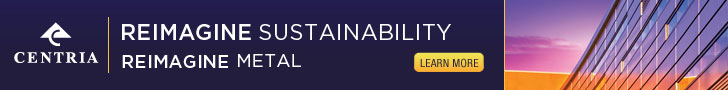 Centria, Reimagine Sustainability. Reimagine Metal. Learn more...