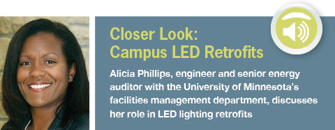 Alicia Phillips, engineer and senior energy manager with the University of Minnesota’s facilities management department, discusses her role in LED lighting retrofits
