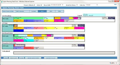 Trimble CenterStone space planning stacking tool