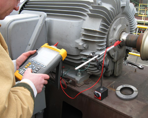 Shaft Voltage Test Kit with AEGIS Shaft Grounding Rings installed.