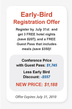 Early-Bird Registration Offer. Register before July 31st.