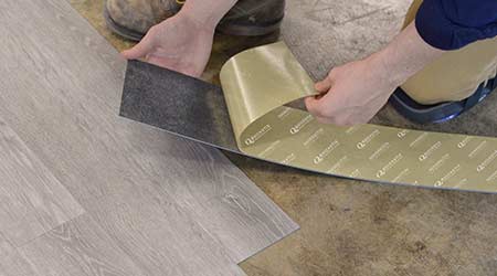 Pre-applied Adhesive Speeds LVT Installation: MANNINGTON
