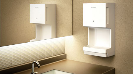 Compact Hand Dryer Offers Maximum Energy Savings: Mitsubishi Electric U.S. Cooling & Heating Division