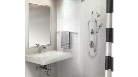 Contemporary Faucets and Shower Systems Designed for Commercial Use: Moen Commercial