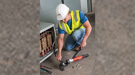 Hydraulic Crimping Tool Improves Access in Tight Spaces: RIDGID