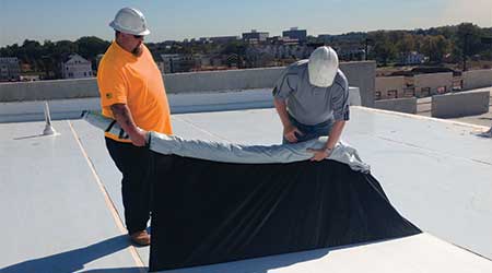 TPO Film Protects Membrane During Installation: Mule-Hide Products Co.