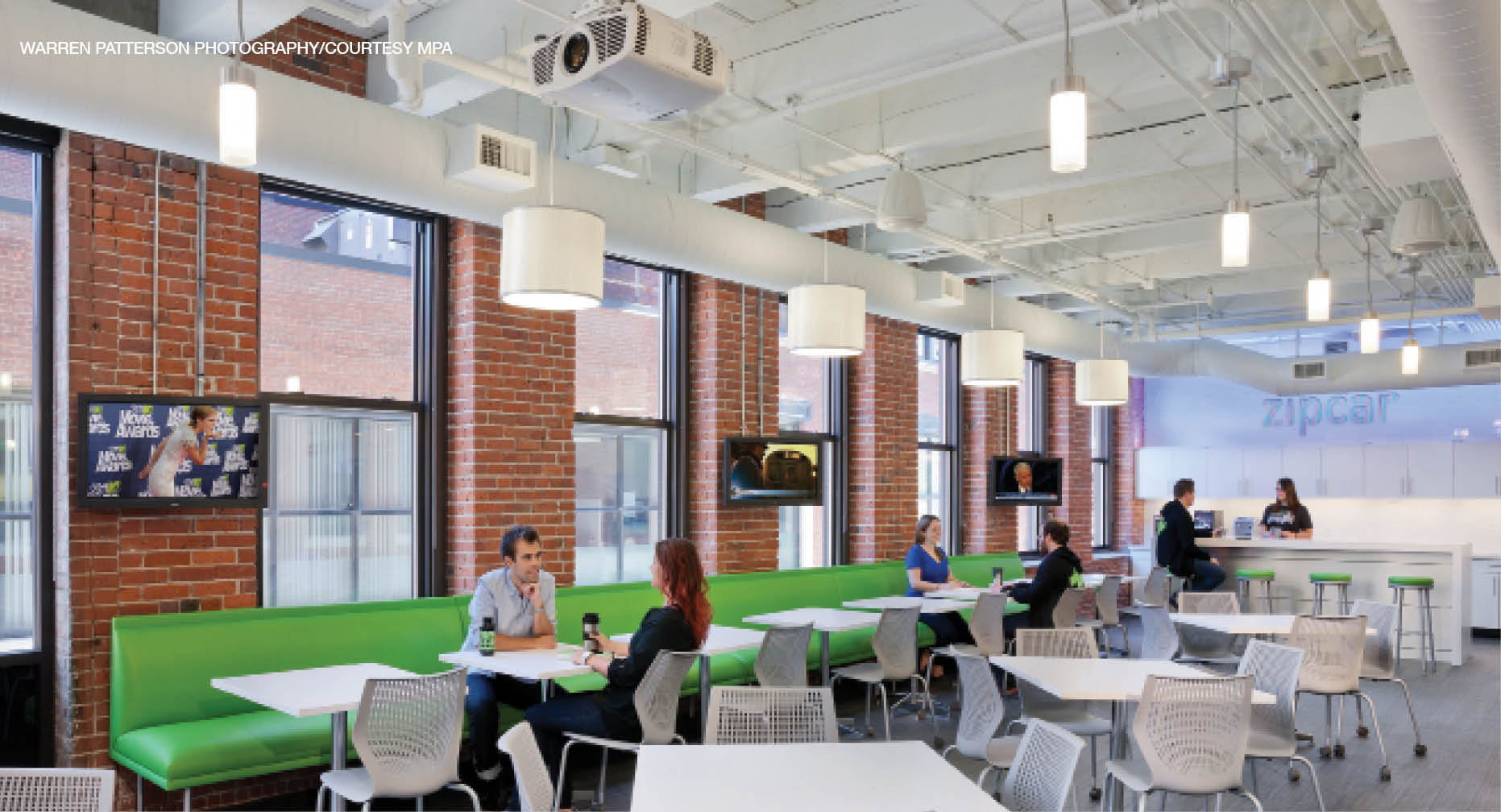 The open plenum at Zipcar was designed to enhance the visual appeal of the space, located in the Innovation District in Boston.
