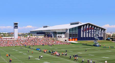 Denver Broncos fans watching training camp
