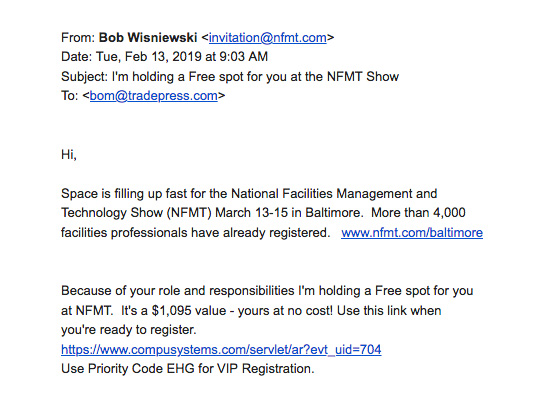 NFMT Email Screenshot