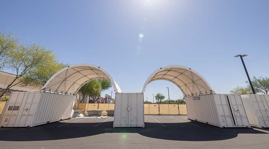 WillScot Quick-Connect Canopy Protects Phoenix Retail Remodel Site